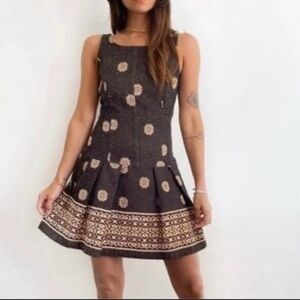 Free People A-line Sleeveless Mini Dress in Black and Gray